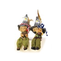 SHELF SITTER GNOME WITH PINECONE 14CM 2 DESIGNS