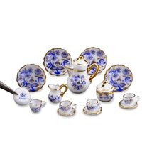 MINIATURE COFFEE SET FOR 4 GOLD ONION DESIGN