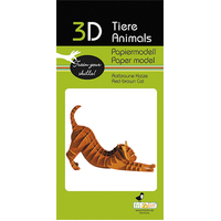 3D Paper Model- Brown Cat