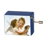 Music Box Hand Crank Angel Rafael - Kissing Angels : A La Lune