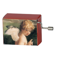 Music Box Hand Crank Angel Rafael - Angel Pointing : O Maria
