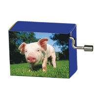 Modern Designs Hand Crank Music Box- Piglet In A Meadow (Happy Birthday) image