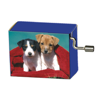 Modern Designs Hand Crank Music Box- Puppies In A Blanket (Old McDonald) image