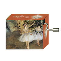 Classic Art Hand Crank Music Box- Two Dancers By Edgar Degas (Tchaikovsky-Waltz Of The Flowers)