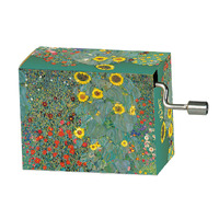Classic Art Hand Crank Music Box- Farm Garden by Klimt (Free As The Wind) image