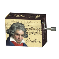 Music Box Hand Crank Beethoven 2 Yellow - Bagatelle Op 119 Nr 1