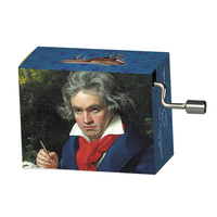 Music Box Hand Crank Beethoven 3 Black - Fur Elise