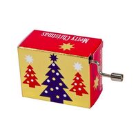 Christmas Hand Crank Music Box - Christmas Trees (Silent Night) image