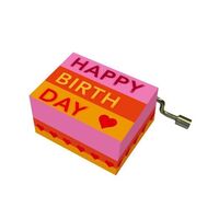Modern Designs Hand Crank Music Box- Stripes & Heart (Happy Birthday) image