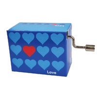 Modern Designs Hand Crank Music Box- Blue Hearts (Happy Birthday) image