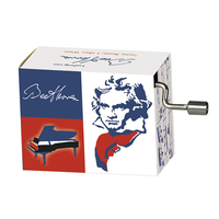 Music Box Hand Crank Beethoven Red - Fur Elise