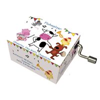 Music Box Hand Crank Cow - Flea Waltz
