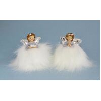 Angel Ornament With Fluffy White Dress 8cm