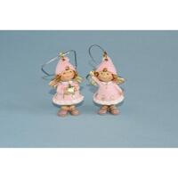 ANGEL IN PINK DRESS HANGING DECORATION 4.5CM