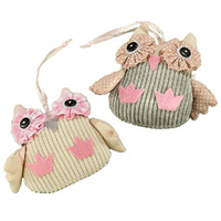 9cm Fabric Owl Hanging Decoration- Assorted Designs image