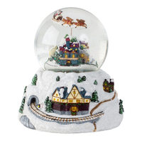 Christmas Village Snow Globe With Led, Music And Movement 20cm