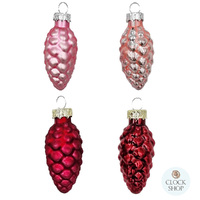 5cm Pink Or Red Glass Hanging Decoration (Set Of 8) image