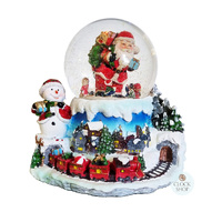 19cm Musical Snow Globe With LED & Train (8 Christmas Tunes) image