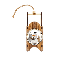Snowman Xmas Sledge Christmas Tree Decoration 4cm