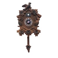 Leaf & Bird Cuckoo Clock Fridge Magnet With Leaf On Pendulum