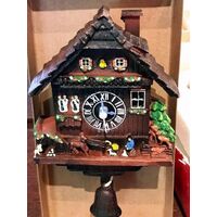 MAN WITH HORSE AND DOG CUCKOO CLOCK FRIDGE MAGENT