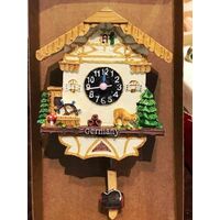 WATER WHEEL CUCKOO CLOCK FRIDGE MAGNET WITH BARREL PENDULUM
