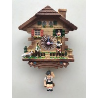 FARM HOUSE CUCKOO CLOCK FRIDGE MAGNET WITH BOY ON PENDULUM