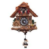 Beer Drinker Cuckoo Clock Fridge Magnet With Swinging Boy On Pendulum
