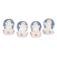 Angel Snow Globe With Pink Roses Assorted Designs 6cm