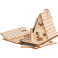11cm Wooden Forest House DIY German Incense Burner By Seiffener image