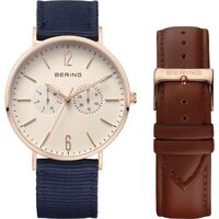 Watch - Bering Gents Classic 14240-564 Blue Nylon + Brown Leather