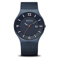 40mm Solar Collection Mens Watch With Blue Dial, Blue Milanese Strap & Case By BERING image