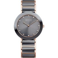 Watch - Bering Ladies Ceramic 11435 Grey Rose Ceramic Link