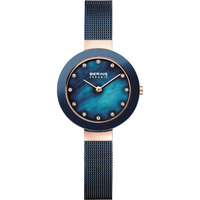 CLASSIC COLLECTION BLUE DIAL WITH BLUE MILANESE STRAP SWAROVSKI ELEMENTS BY BERING