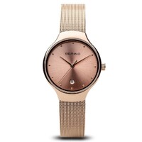 26mm Classic Collection Womens Watch With Rose Gold Dial, Milanese Strap & Case By BERING image