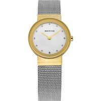 CLASSIC COLLECTION SILVER DIAL WITH SILVER MILANESE STRAP SWAROVSKI ELEMENTS BY BERING