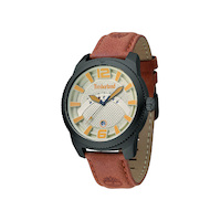 Black Rowley Watch - Tan Leather Strap By TIMBERLAND