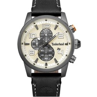 Black Brooksby Watch - Black Leather Band By TIMBERLAND