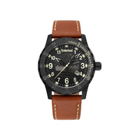 Black Clarsburg Watch - Brown Leather Band By TIMBERLAND