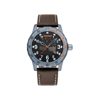 Grey Clarksburg Watch - Brown Leather Band By TIMBERLAND
