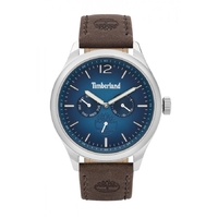 Silver Saugus Multi-function Watch - Brown Leather Band By TIMBERLAND
