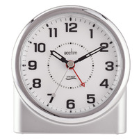 12cm Central Silver Smartlite Silent Analogue Alarm Clock By ACCTIM image