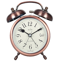 12.5cm Pembridge Brass Double Bell Analogue Alarm Clock By ACCTIM image