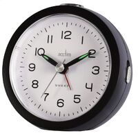 BLACK ROUND ALARM CLOCK - ORLA