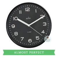 20cm Runwell Black Wall Clock By ACCTIM (Off Centre Hanger)