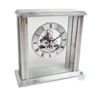 15.4cm Vermont Silver Battery Skeleton Table Clock By ACCTIM image