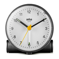 7cm Black Analogue Alarm Clock With White Dial By BRAUN image