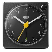 6cm Black Analogue Travel Alarm Clock By BRAUN image