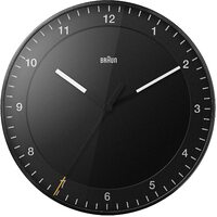 30cm Black Silent Modern Wall Clock By BRAUN image