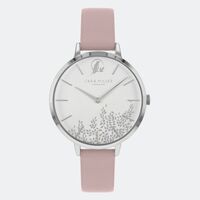 SILVER LEAF PINK LEATHER BAND BY SARA MILLER